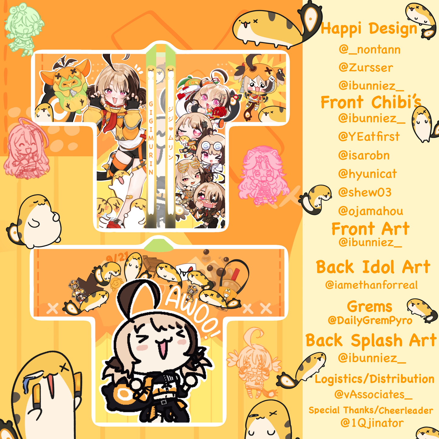 Unofficial Gigi Murin Fanmade Happi (Whimsy version)