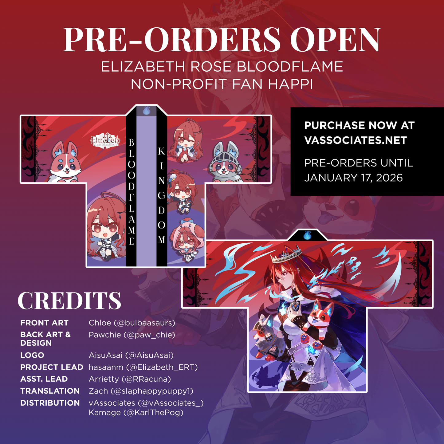 [Preorder] Elizabeth Rose Bloodflame (Rosarians ver.) 2026 Unofficial Fan Happi