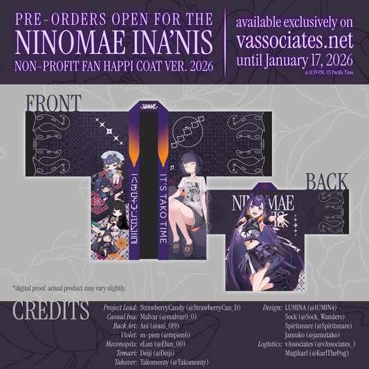 [Preorder] Ninomae Inanis 2026 Unofficial Fan Happi